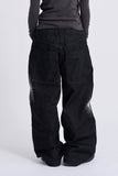Deep indigo camo sagging denim pants
