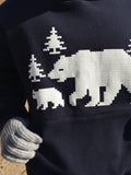 Polar Bear Brushed Print Hoodie