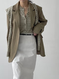 [Belt SET] Cotton H-line Long Skirt