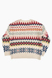 Nordic pattern round neck knit