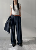 Ribbed Cap Sleeve Knit T-Shirt