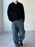 Dark Blue Wide Denim