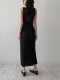 [SET] Pleated Sleeveless Skirt Two-Piece Set
