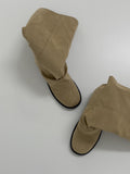 Suede Shirring Fold Long Boots