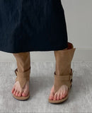 Folding Suede Open Toe Ankle Boots