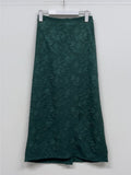 Jacquard flower long skirt