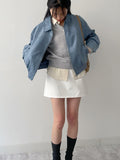 [Belt SET] Cotton A-line Mini Skirt