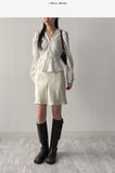Cello V-Neck Shirred Blouse