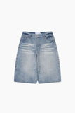Mer Washed Denim Bermuda Pants