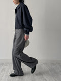 Leather Stripe Wide Slacks