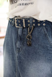 Work Cargo Denim Skirt