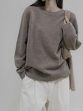 [Premium] Whole Garment Wool Back Round Knit