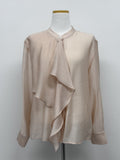 Ruffle Tencel See-through Blouse