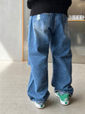 Destroyed washing latex denim