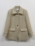 [wool95%] Sander Collar Wool Half Coat