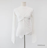 Twisted Slit Unbalanced T-shirt