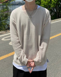 SS Cutting Thin Linen Knit T-Shirt