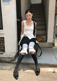 FRILL RIBBED LEGGINGS