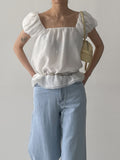Shabet Square Neck Puff Blouse