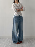 [Unisex] Force 10 Pintuck Wide Denim Pants
