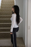 Tone-on tassel black denim