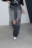 damaged washing denim