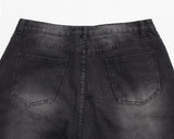 Leewoo denim bermuda pants