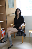 Three quarter collar mesh shirt top