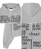 Lettering Crop Hood Zip-Up