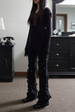 grunge damage black jeans