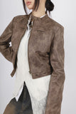 Suede Cropped Leather Jacket