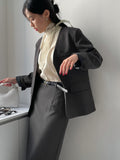 [Setup Available/Three-Piece] Bird No-Collared Loose-Fit Jacket