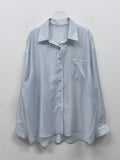 Water Stripe See-through Blouse