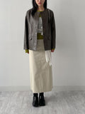 Hunt No Collar Loose Fit Leather Jacket