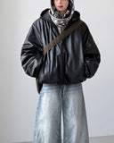 Exit Leather Hood Jumper