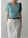 Halter Bustier Short Sleeve T-Shirt