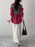 Kelly Satin Banded Long Skirt