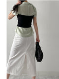 Cookie Button H-Line Long Skirt
