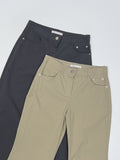 Cotton Nylon Semi-Bootcut Pants
