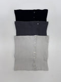 Button Ribbed Layered Tube Top
