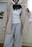 Padding reversible) hood fur jacket