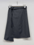 Unbalance Stripe Midi Skirt