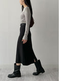Layered Shirring Boat Neck T-Shirt