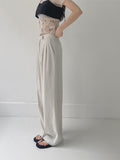 [summer] Modern Linen Two-Tuck Wide Slacks
