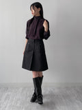 Saphir High Neck Tie Blouse