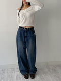 Jake Balloon Fit Wide Denim Pants