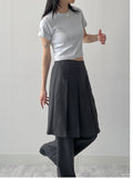 Pleated Bootcut Layered Slacks