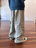 Eyelet half-moon cargo cotton pants
