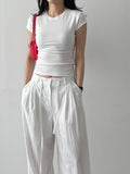 Yvon Nylon Strap Wide Slacks