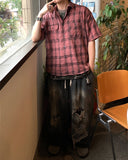 Pigment Dyeing Check Short Sleeve Shirt